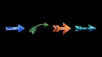 Colorful directional arrows isolated on transparent background, ready for clipart, t-shirt design, stickers, print-on-demand products, and sublimation projects. Four vibrant arrow designs in blue, green, orange, and teal.