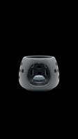Modern gray ceramic oil burner with geometric cutout pattern, isolated on transparent background. Ready for clipart, sublimation, print-on-demand products, stickers, and design projects.