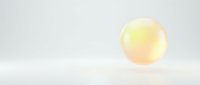 Translucent yellow sphere with soft gradient lighting on neutral background, isolated for design projects, web graphics, and digital applications.