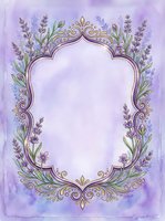 Ornate lavender frame with decorative floral border and ornamental scrollwork, isolated on watercolor background. Suitable for invitations, greeting cards, posters, and design templates.