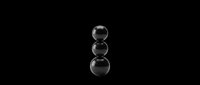 Stacked black spheres isolated on transparent background, ready for design use in t-shirts, clipart, stickers, print-on-demand products, and sublimation projects.