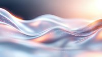 Ethereal flowing waves with soft pink and blue gradient colors create dynamic motion against dark background, sparkling particles add magical atmosphere.