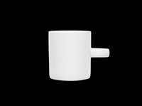 White ceramic coffee mug isolated on transparent background, ready for sublimation, print on demand, mockup, clipart, sticker, and t-shirt design use.