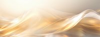 Ethereal golden waves flow across light background creating smooth abstract curves and graceful movement in soft luminous tones. Suitable for luxury designs.