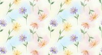 Watercolor floral seamless pattern with delicate wildflowers in soft pastel colors on light background, tiles perfectly for textile and wallpaper designs.