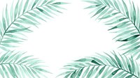 Tropical palm fronds frame white space, creating an isolated botanical border design suitable for invitations, posters, and digital backgrounds.