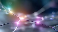 Glowing neural network connections with pink and blue light effects on dark background, abstract technology concept for artificial intelligence and machine learning.