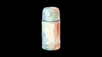 Watercolor thermos flask isolated on transparent background, ready for stickers, t-shirt design, print on demand, sublimation, and clipart projects.