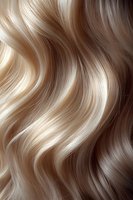 Luxurious wavy blonde hair texture with natural highlights and flowing curves showing healthy, shiny strands in close-up view for beauty and haircare concepts.
