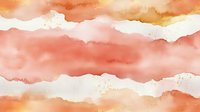 Coral and white watercolor abstract background with soft blended stripes and gold speckles creates dreamy ethereal pattern for modern wall art and design projects.