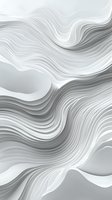 Abstract white wavy background with flowing curved lines creating dynamic movement and depth. Smooth gradient transitions between light and shadow form elegant pattern.