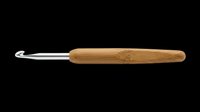 Wooden crochet hook with metal tip isolated on transparent background, ready for crafting, design projects, clipart, sublimation, and print-on-demand applications.