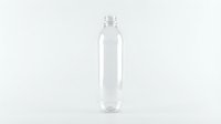 Clear plastic water bottle isolated on white background for packaging design and eco-friendly beverage branding projects.