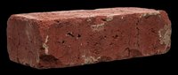 Weathered red clay brick isolated on transparent background, ready for architectural designs, construction graphics, building material clipart, print-on-demand products, and sublimation projects.