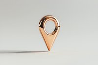 Elegant rose gold location pin marker on neutral background, symbolizing navigation and destination for mobile apps and mapping services.