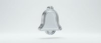 Transparent glass bell shape isolated on white background for holiday decorations, Christmas ornaments, and festive design projects.