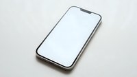 Modern smartphone with blank white screen on neutral background, perfect for adding custom content or app interface mockups.