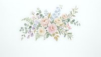 Watercolor floral bouquet with roses, eucalyptus and delicate blooms in soft pastel colors isolated on transparent background for wedding invitations.