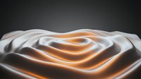 Glowing golden light flows through layered white and gray waves creating an abstract energy pattern, suitable for backgrounds, digital art, and modern design projects.