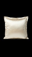 Luxury satin throw pillow in champagne beige, isolated on transparent background, ready for interior design mockups, print on demand, and clipart use.