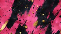 Abstract pink and black paint splashes with gold accents create dynamic artistic background for modern design projects and creative presentations.