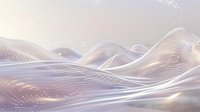 Abstract flowing waves with luminous particles and soft gradient colors creating dynamic digital landscape for modern technology and data visualization backgrounds.