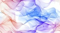 Ethereal flowing smoke in soft pastel colors of pink, purple and blue creating abstract waves and curves on white background, suitable for modern design projects.