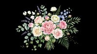 Watercolor floral bouquet with pink peonies, roses, lavender, and eucalyptus, isolated on transparent background, ready for wedding cards, t-shirt design, and print on demand.