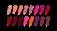 Lipstick swatches in assorted shades ranging from nude and coral to deep burgundy and plum, isolated on transparent background. Ready for cosmetics packaging, beauty product design, makeup tutorials, print-on-demand materials, and digital beauty content.
