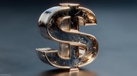 Shiny golden dollar sign symbol with metallic finish and reflective surface for business finance concepts and wealth presentations.