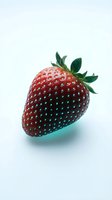Fresh ripe strawberry with green leafy crown isolated on white background. Suitable for food packaging, healthy eating campaigns, recipe blogs, and culinary designs.