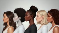 Diverse group of women in profile showing different ethnicities and hairstyles representing beauty, diversity and inclusion in modern society.