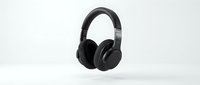 Black wireless over-ear headphones isolated on white background, ready for product design, marketing materials, tech websites, and e-commerce applications.