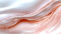 Flowing pink and coral liquid waves with sparkling droplets create an elegant abstract background for luxury cosmetics and beauty product designs.
