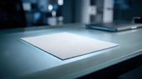 Blank white paper sheet on modern office desk with blurred background, ready for business documents, contracts, presentations or creative writing projects.