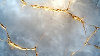 Dramatic gold and gray marble texture with glowing cracks on smooth surface. Luxury stone pattern with illuminated veins creates elegant abstract background.