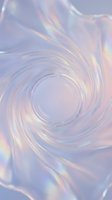 Soft pastel swirl with iridescent holographic effects and circular motion, creating an abstract liquid flow background for modern design projects.