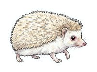 Cute hedgehog with tan and white spines isolated on white background, ready for children's book illustrations, educational materials, t-shirt designs, and clipart applications.