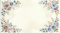 Vintage floral frame with roses, eucalyptus and foliage on cream background. Isolated design element suitable for invitations, cards, and wedding stationery projects.