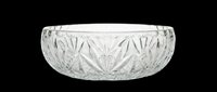 Crystal glass bowl with geometric star pattern, isolated on transparent background. Great for kitchen clipart, stickers, print on demand, sublimation, and t-shirt design use.