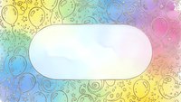 Colorful rainbow gradient background with decorative swirls and circles featuring white oval frame for text or design elements.