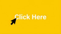 Click Here text with cursor arrow on bright yellow background, bold call to action button concept for web design and digital marketing.