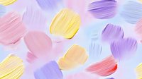 Colorful abstract brush strokes in pastel tones including pink, yellow, purple and blue on white background. Suitable for backgrounds, wallpapers and design projects.