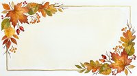 Autumn foliage corner borders with fall leaves and berries on cream background, isolated design element for seasonal greeting cards, invitations, and stationery projects.