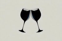 Two elegant wine glasses clinking together in celebratory toast on neutral background, isolated design element for party invitations and festive occasions.