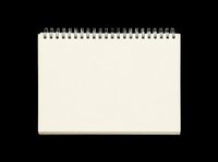 Blank spiral notebook with cream pages and metal binding, isolated on transparent background, ready for clipart, print-on-demand, t-shirt design, stickers, and sublimation projects.