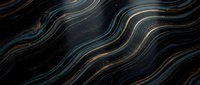 Flowing liquid metal waves with gold and blue streaks on dark background, creating an elegant abstract pattern suitable for luxury design, wallpapers, and modern branding projects.