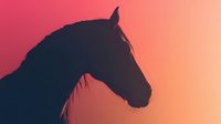 Dramatic silhouette of horse head against vibrant pink and orange sunset sky, creating powerful contrast for nature and wildlife themes.