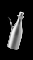 Metallic oil or vinegar dispenser bottle with pouring spout, isolated on transparent background. Ready for kitchen product design, clipart, t-shirt graphics, print-on-demand merchandise, and sublimation projects.