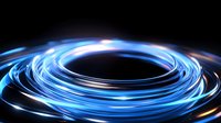 Glowing blue light trails forming dynamic spiral circles against dark background, abstract energy motion effect for technology and science designs.